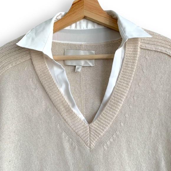 Brochu Walker Sweater The Looker Layered V Neck Elbow Patch - Picture 4 of 12